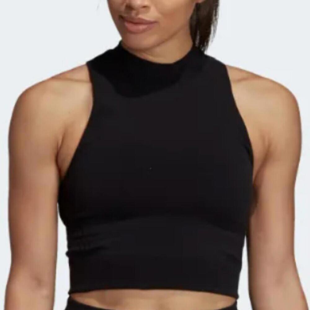 Adidas Wanderlust Black Seamless Crop Tank Top Size S